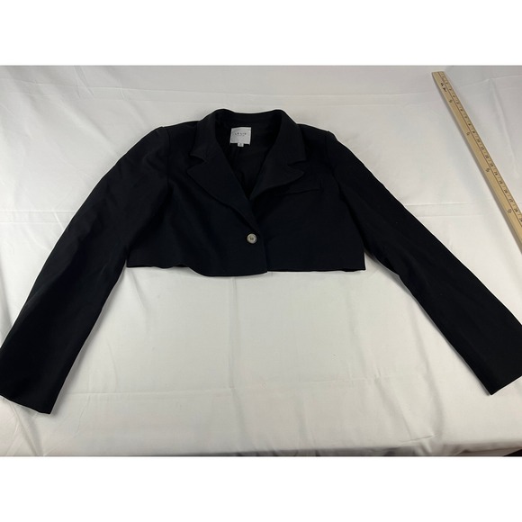 LE.LIS COLLECTION Black Cropped Blazer Jacket Women Size M - Picture 2 of 8